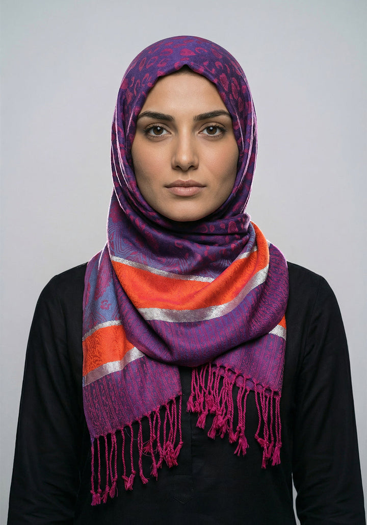 Naira Pashmina Hijab - Dark Purple