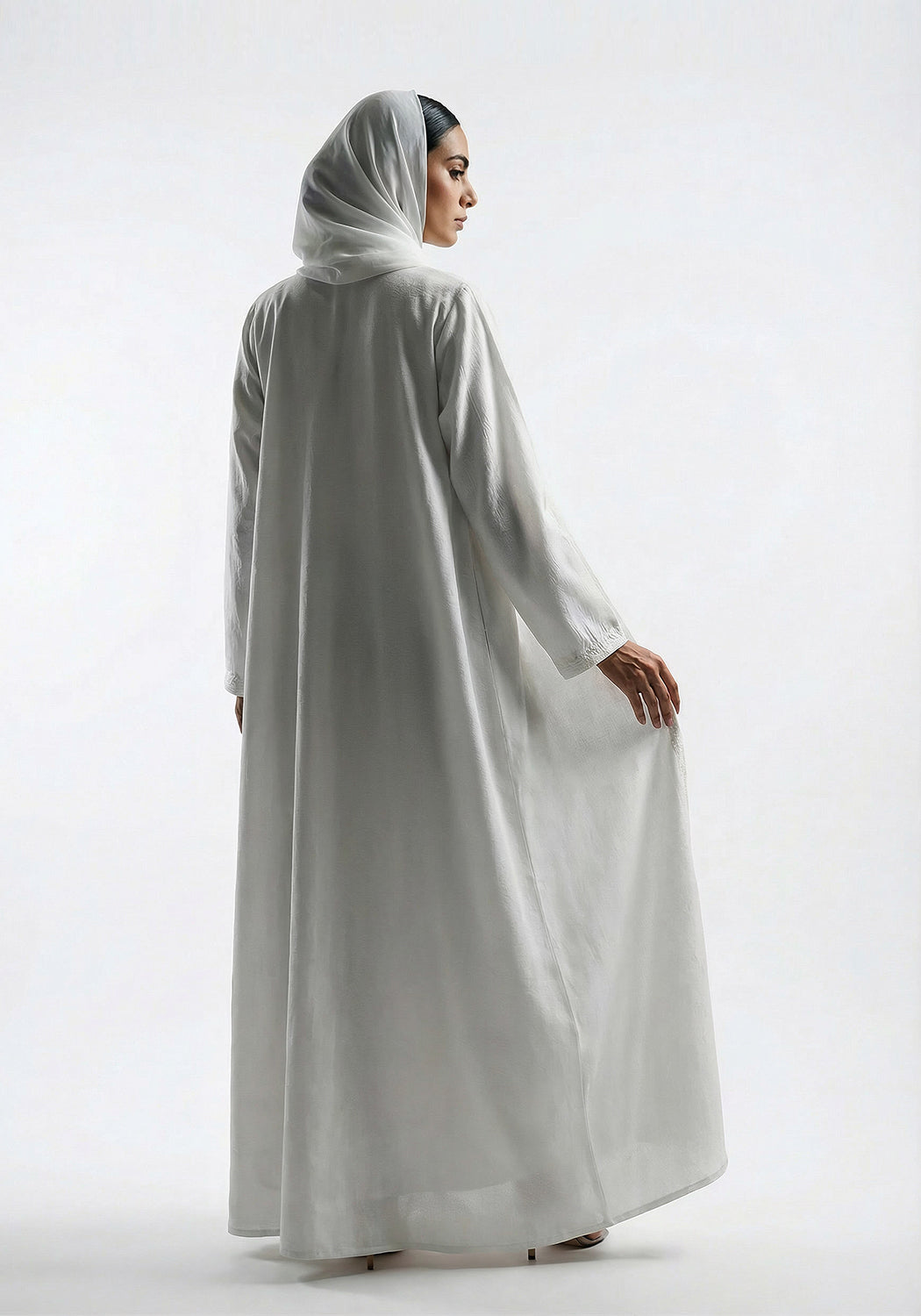 White Grace Button-Down Abaya - Signature