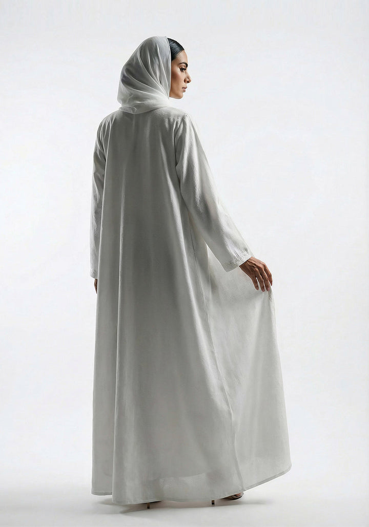 White Grace Button-Down Abaya - Signature