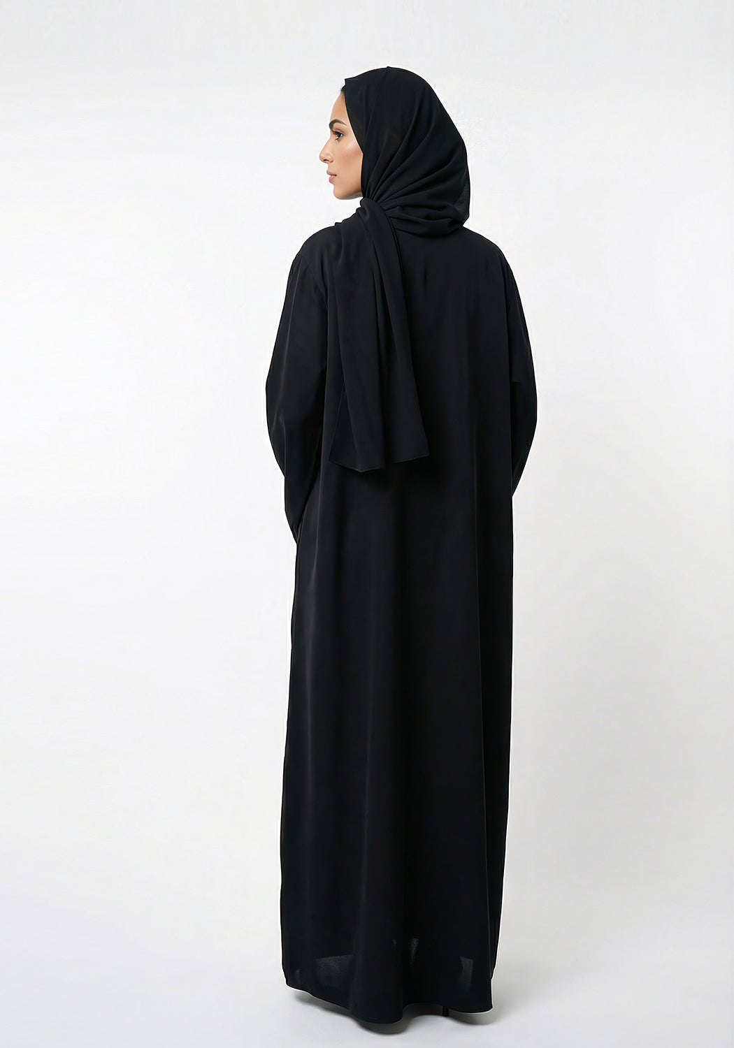 BLACK FRONT-OPEN ABAYA- Signature
