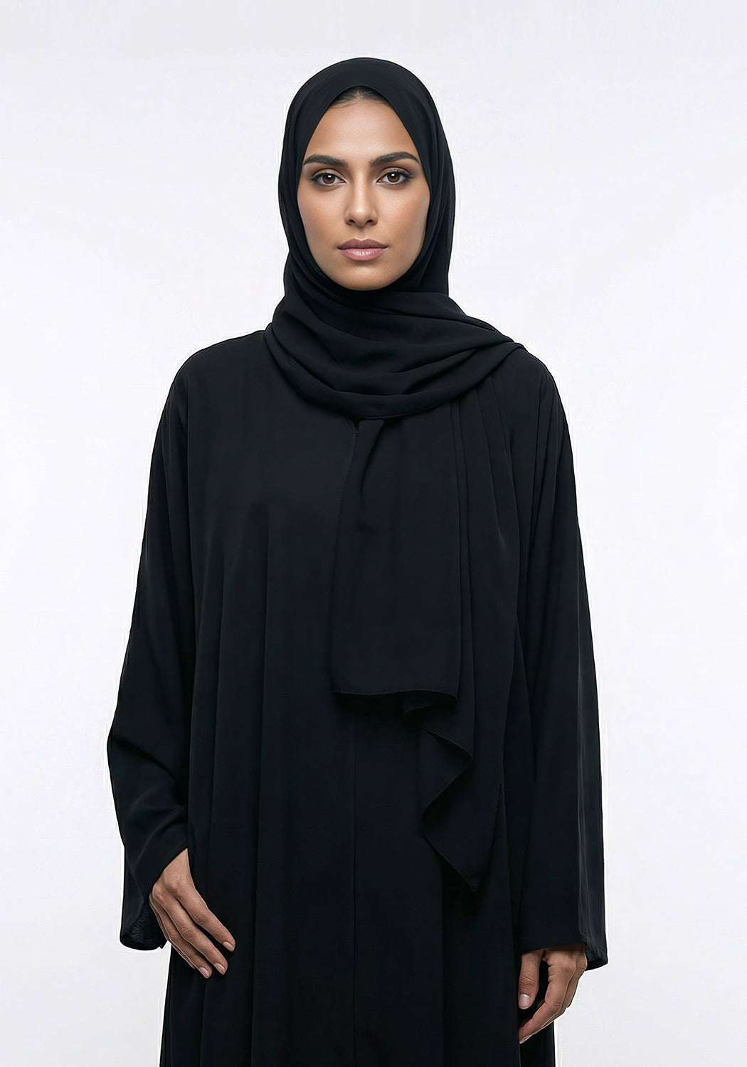 BLACK FRONT-OPEN ABAYA- Signature