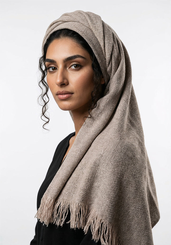 Amna Wool Hijab - Dark Grey