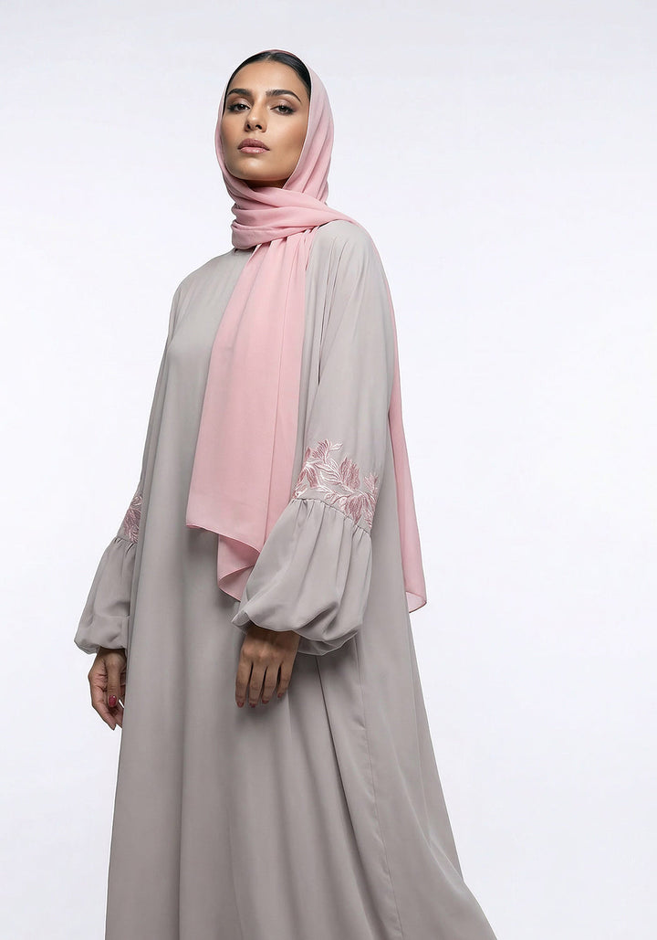 Silver Petal Abaya
