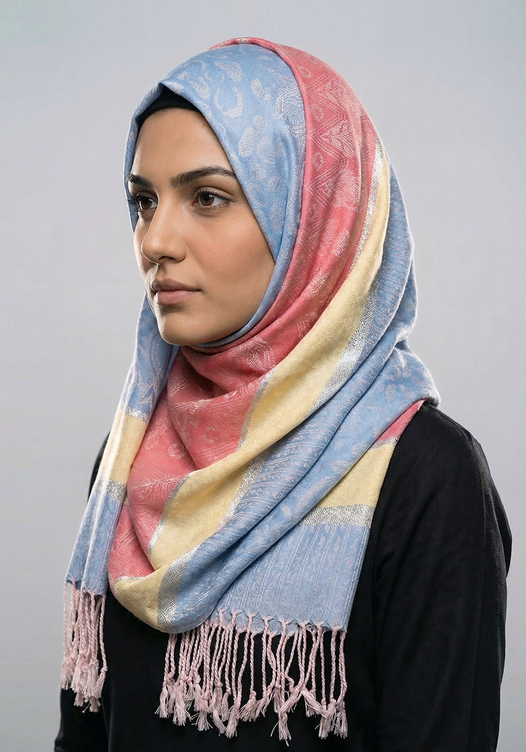 Naira Pashmina Hijab - Sky Blue