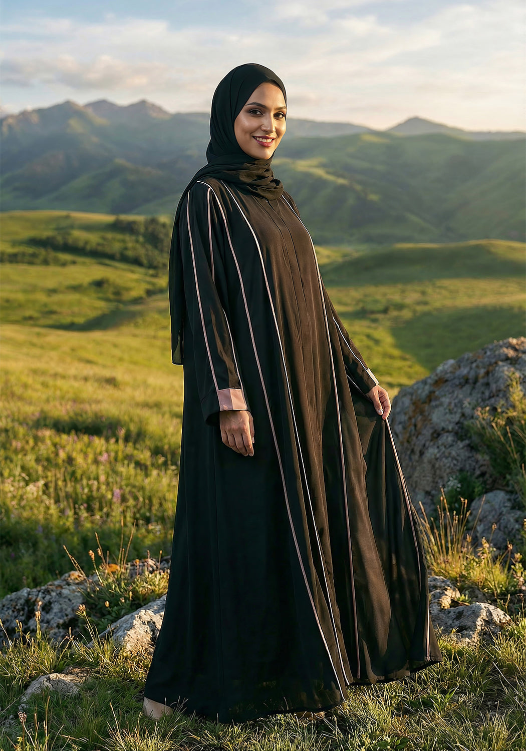 Nida Contrast Abaya