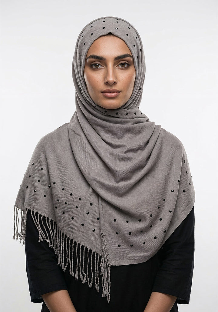 Haya Wool Hijab - Light Grey